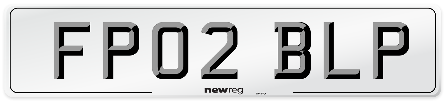 FP02 BLP Number Plate from New Reg